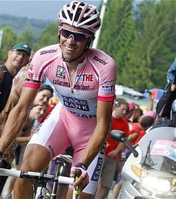 Alberto Contador all'ultimo Giro d'Italia