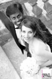 Virna Domenici con suo marito, Thomas Candeago, nel giorno del loro matrimonio.
